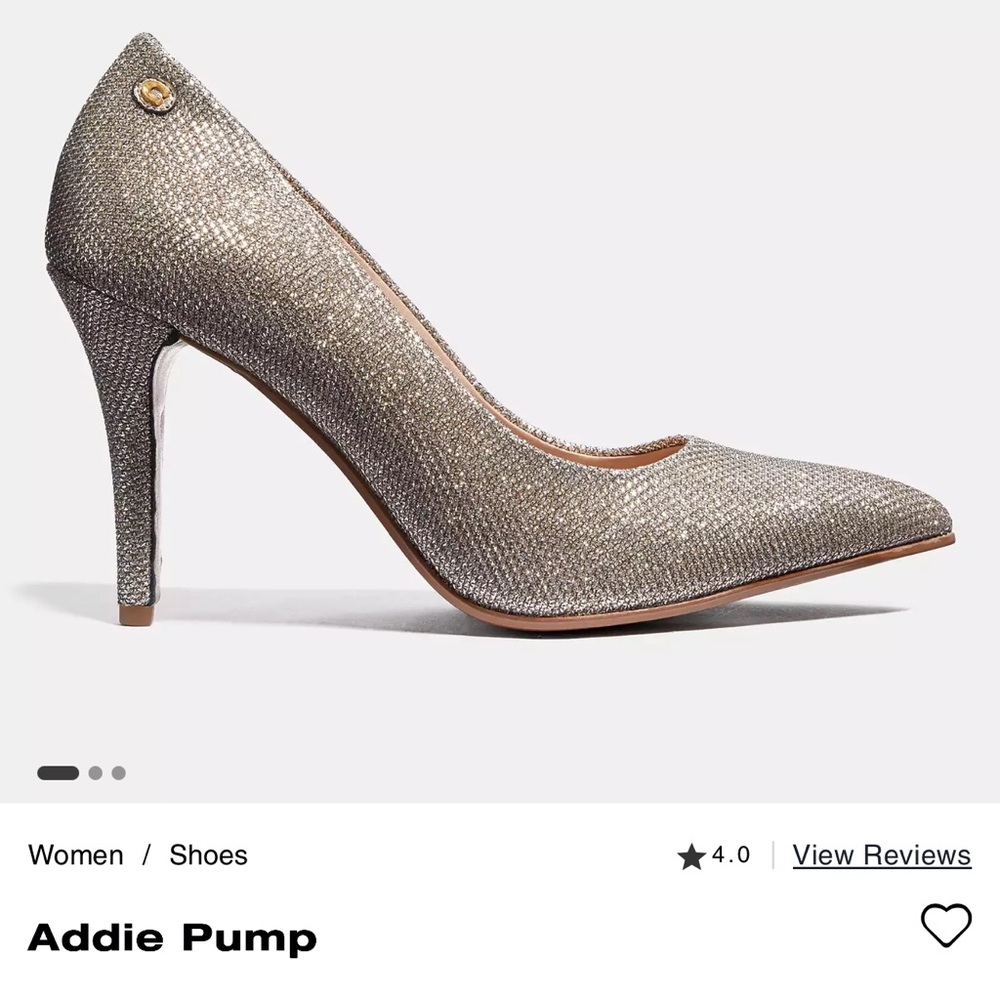 COACH Addie Pump Gold Glitter Heels